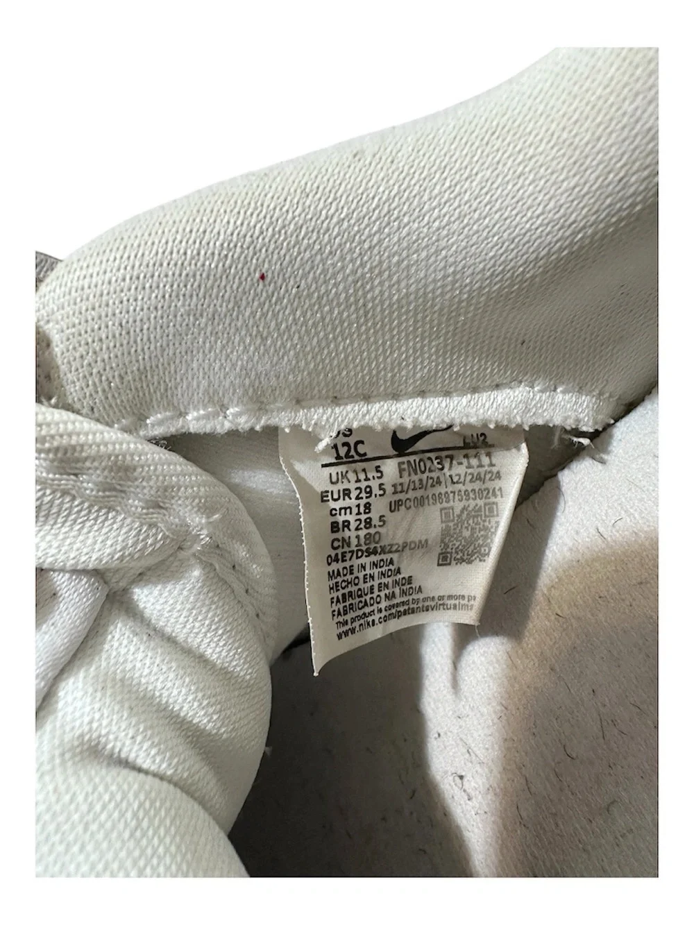 NIKE Toddler Court Borough White Low-Top Leather Sneakers Size 12C